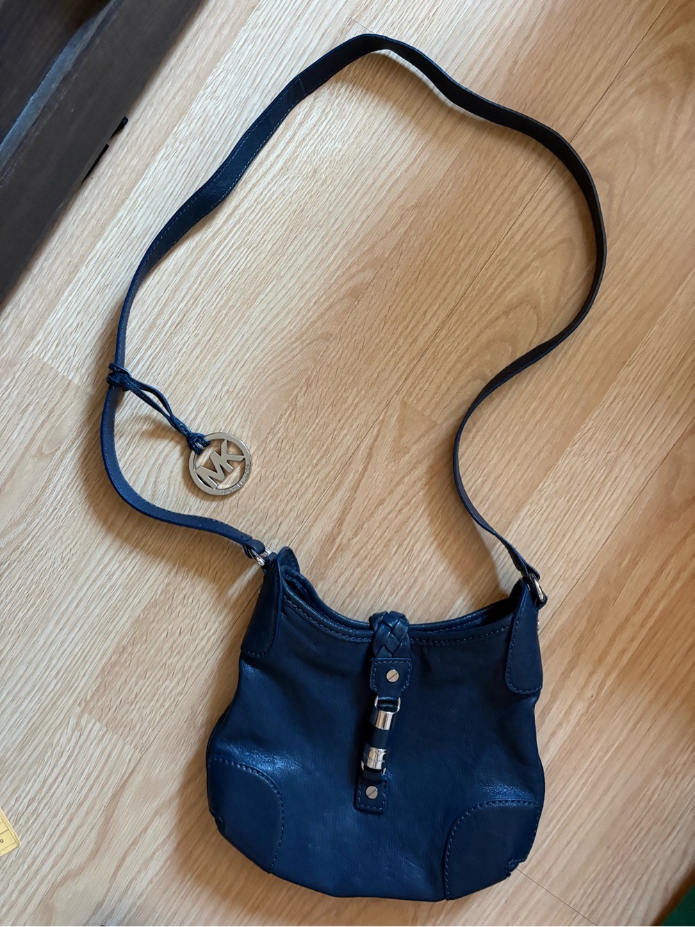 Michael Kors Navy Leather Crossbody Bag